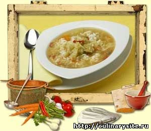 Суп с савойской капустой и рисом